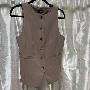 Express Cutaway Blazer Vest Mushroom Color